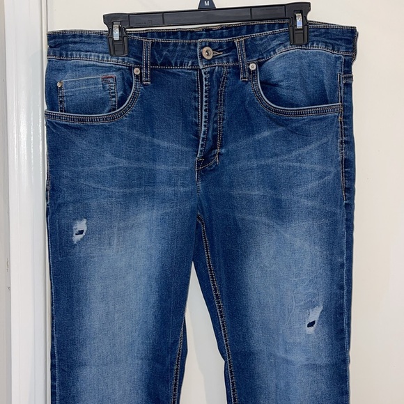 Men's Buffalo David Bitton Light Distressed Denim Jeans Size 34 by 30 - Picture 2 of 5